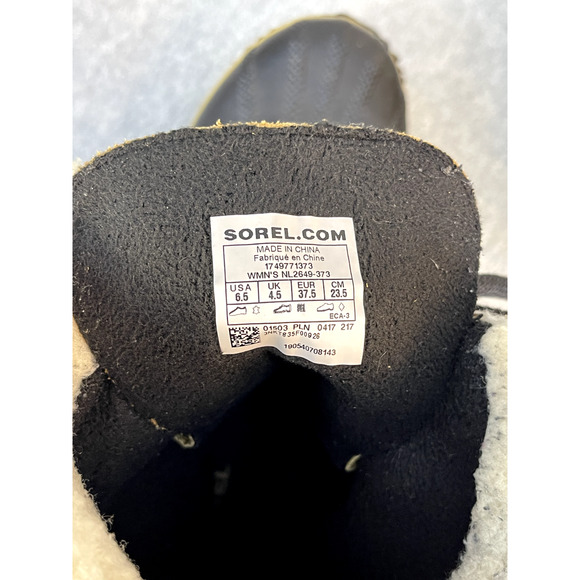 Sorel Womens Caribou Slim Tan Brown Leather Faux Fur Snow Boots Sz 6.5 - Picture 5 of 9